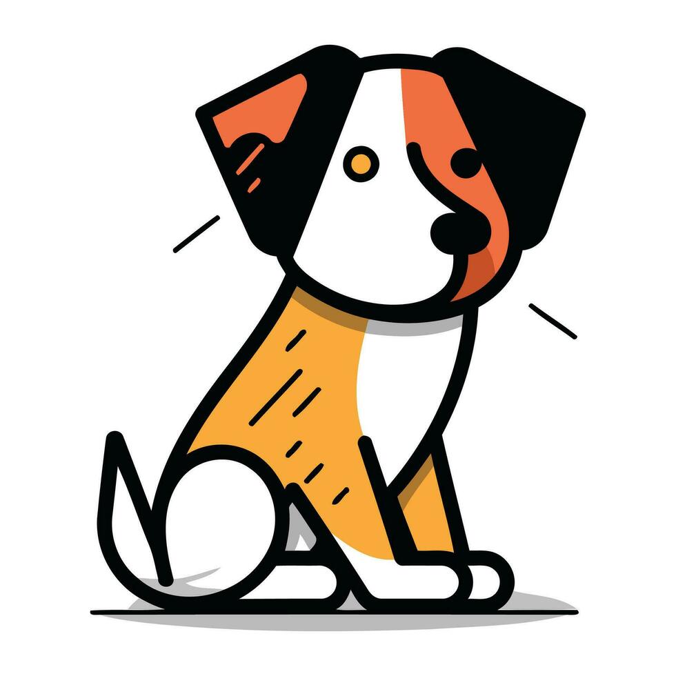 Cute cartoon dog. Vector illustration isolated on a white background.