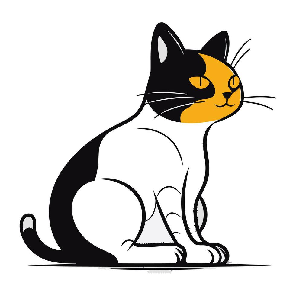 vector imagen de un gato en un blanco antecedentes. dibujos animados estilo.