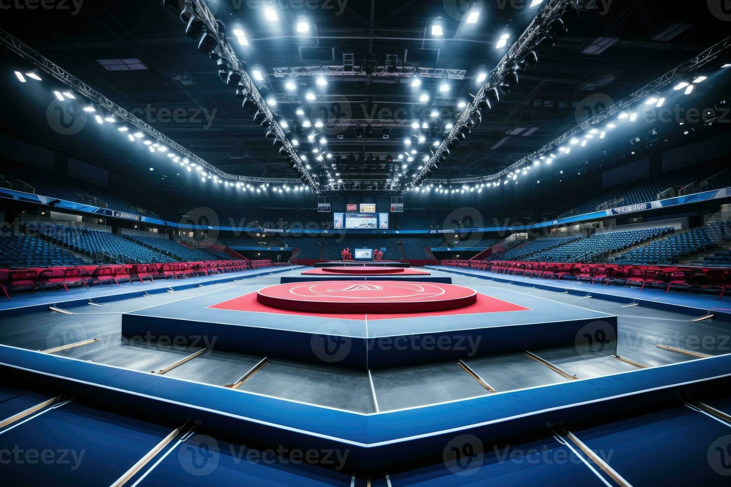 modern gymnastic arena professional advertising photography AI Generated photo