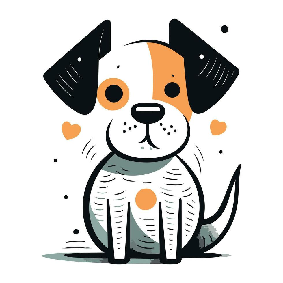 linda dibujos animados perro. vector ilustración. aislado en blanco antecedentes.