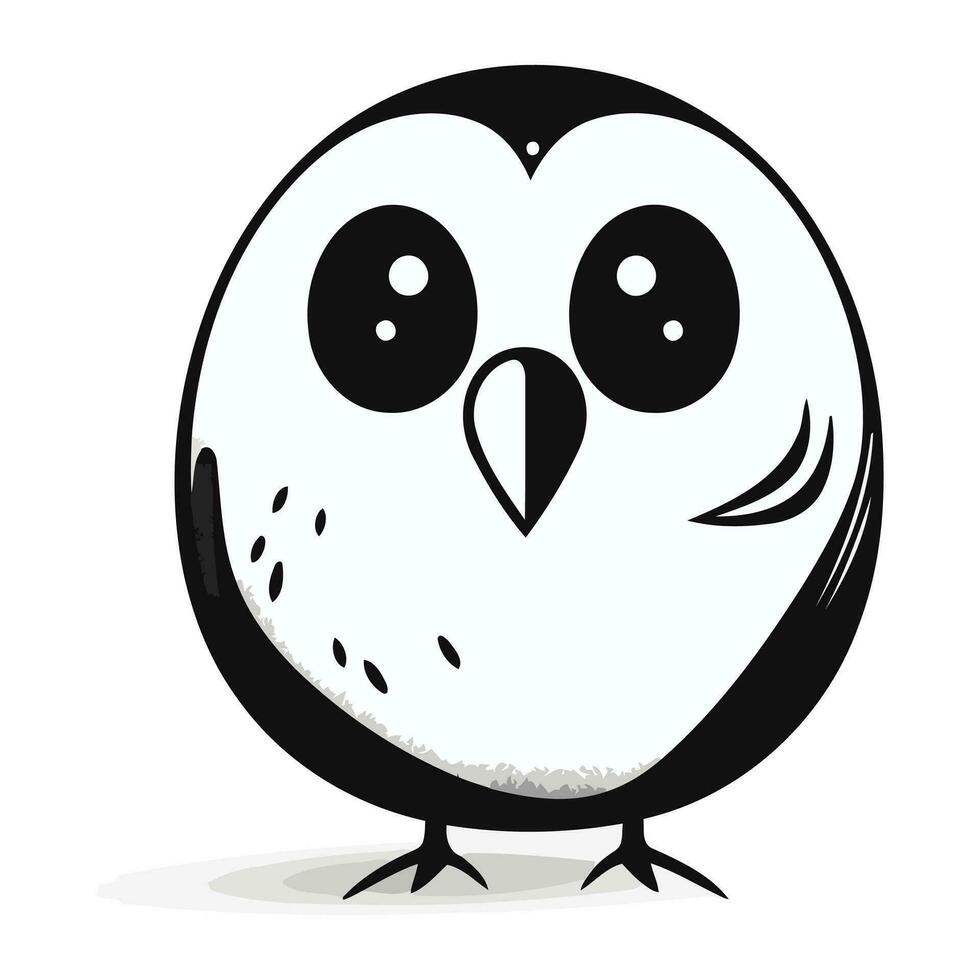 Cute cartoon owl. Vector illustration isolated on a white background.