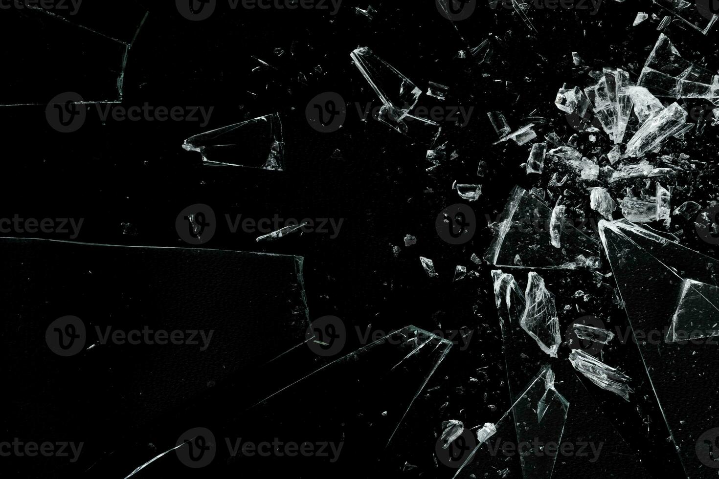broken glass background with particle photo