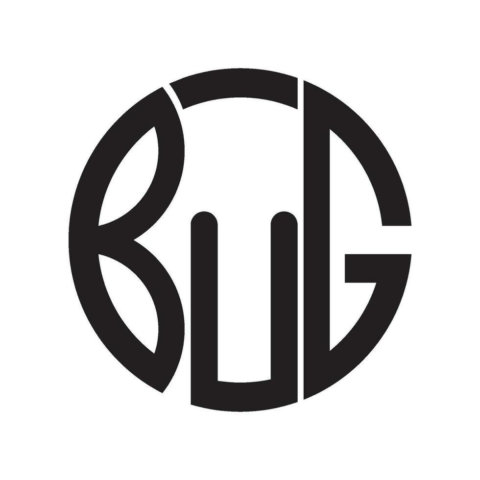 BUG letter logo vector