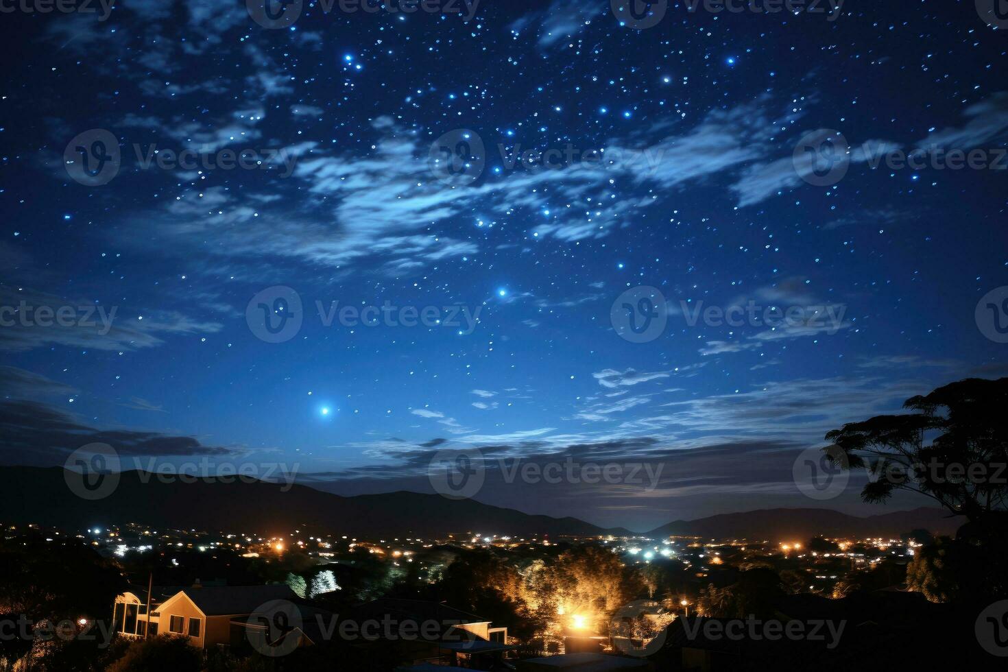 cielo a noche situación ai generado foto