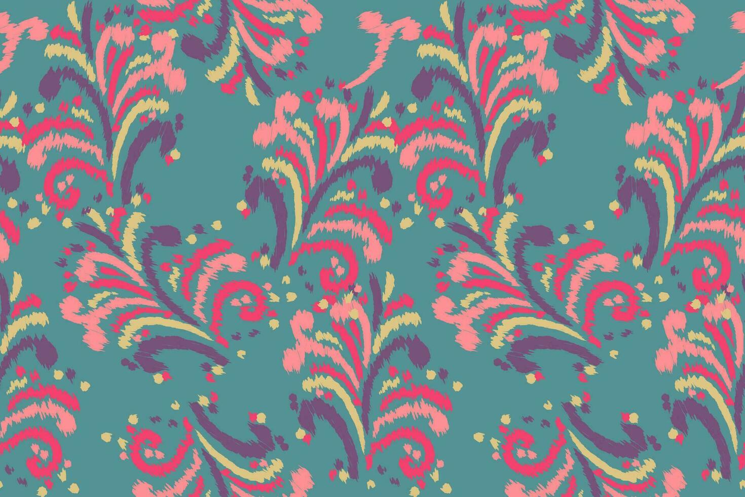 floral Clásico sin costura modelo para retro fondos de pantalla encantado Clásico flores letras y artesanía movimiento inspirado. diseño para envase papel, fondo de pantalla, telas y Moda ropa. ikat modelo. vector