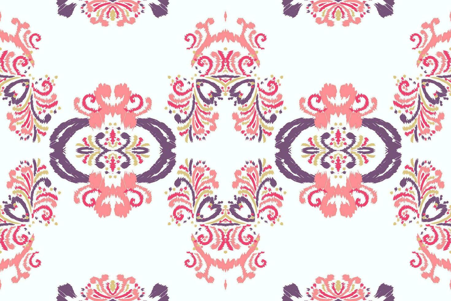 Ikat tribal Indian seamless pattern. Ethnic Aztec fabric carpet mandala ornament native boho chevron textile.Geometric African American oriental traditional vector illustrations. Embroidery style.