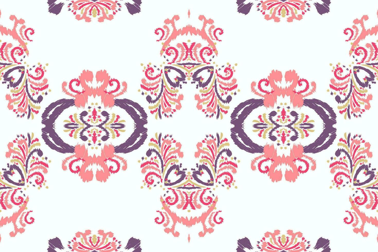 ikat tribal indio sin costura modelo. étnico azteca tela alfombra mandala ornamento nativo boho cheurón textil.geometrico africano americano oriental tradicional vector ilustraciones. bordado estilo.