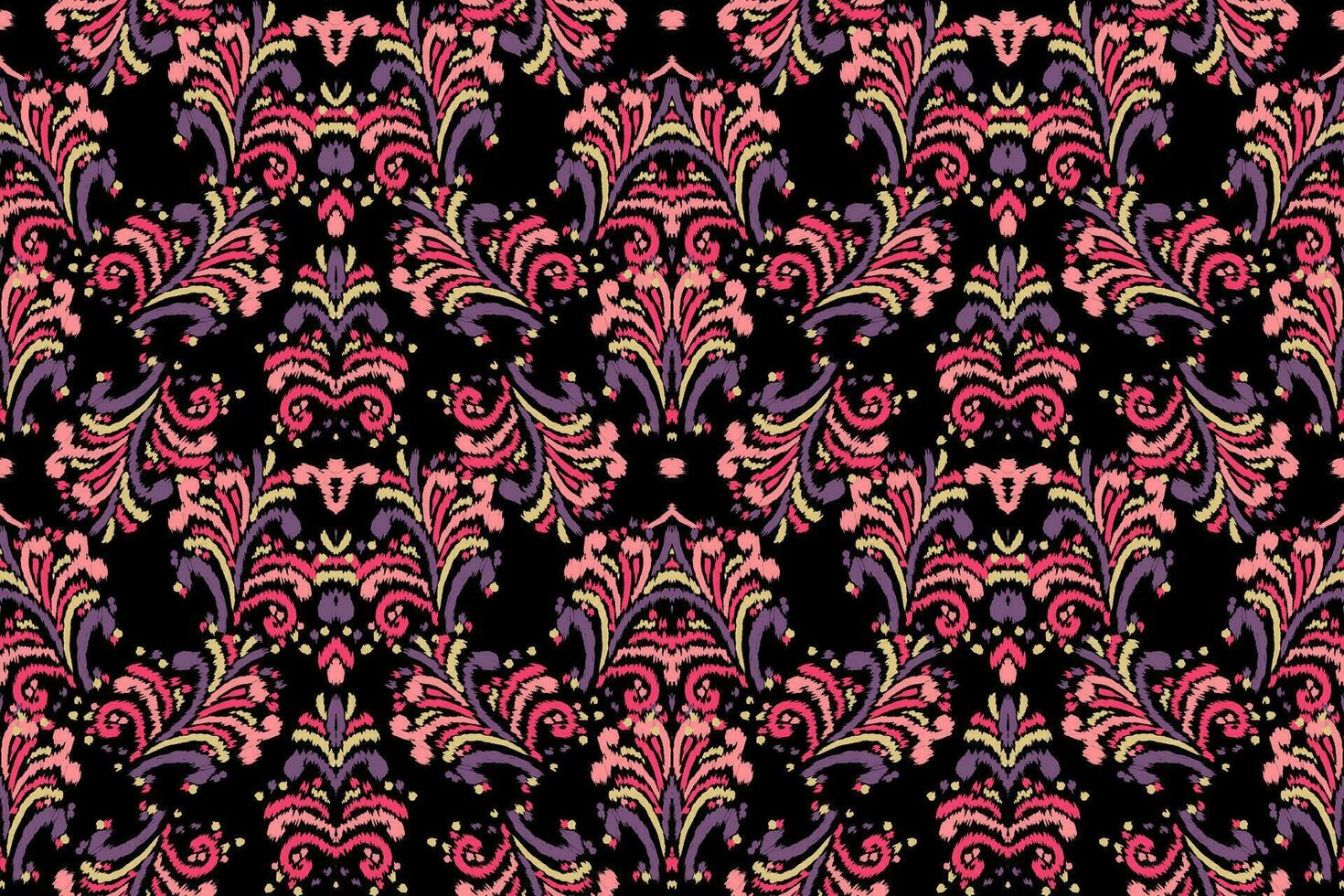 Floral vintage seamless pattern for retro wallpapers. Enchanted Vintage Flowers. Arts and Crafts movement inspired. Design for wrapping paper, wallpaper, fabrics and fashion clothes. Ikat pattern. vector