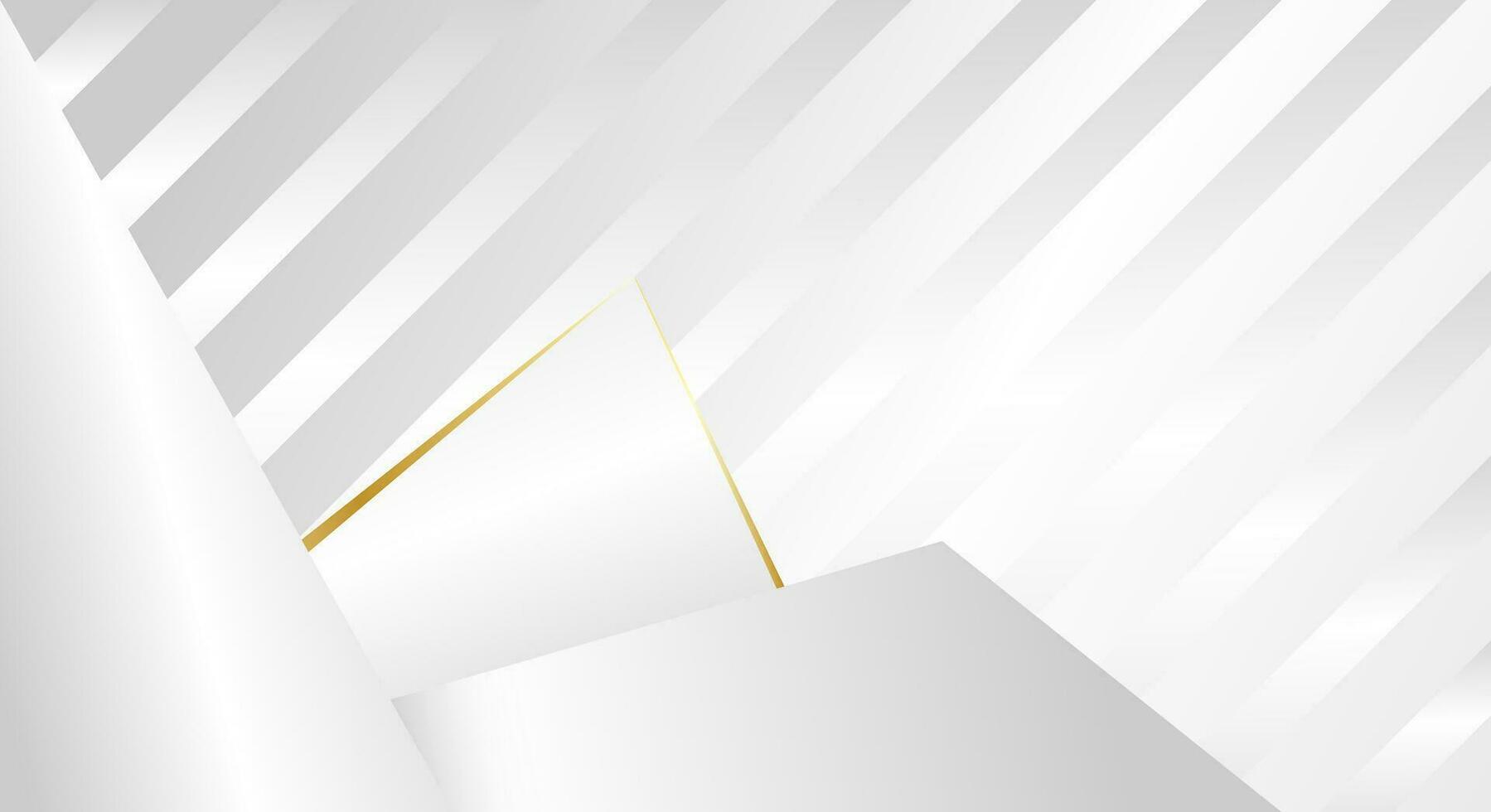 white geometric background with golden lines vector