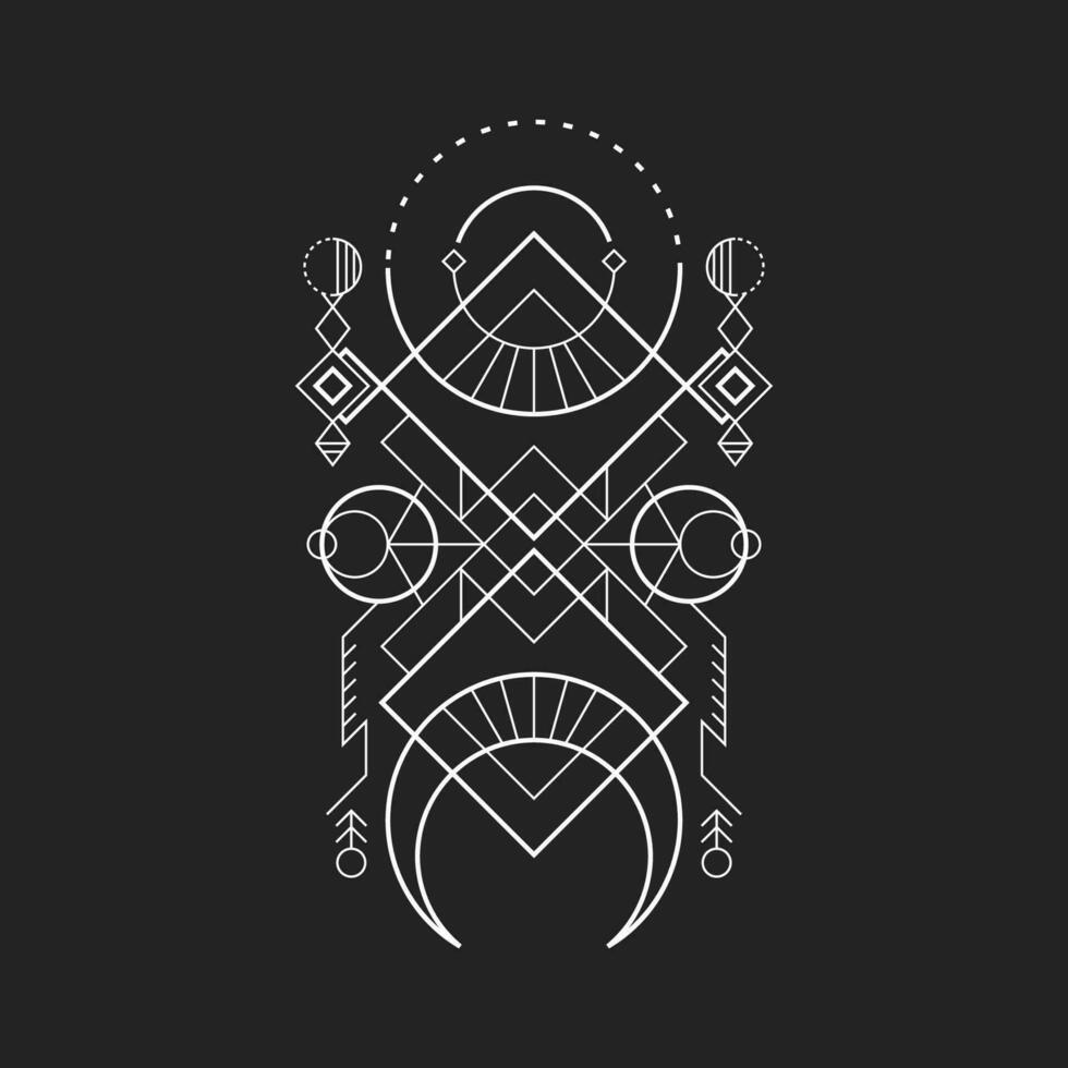 Geometry of sunlight and half moon vector