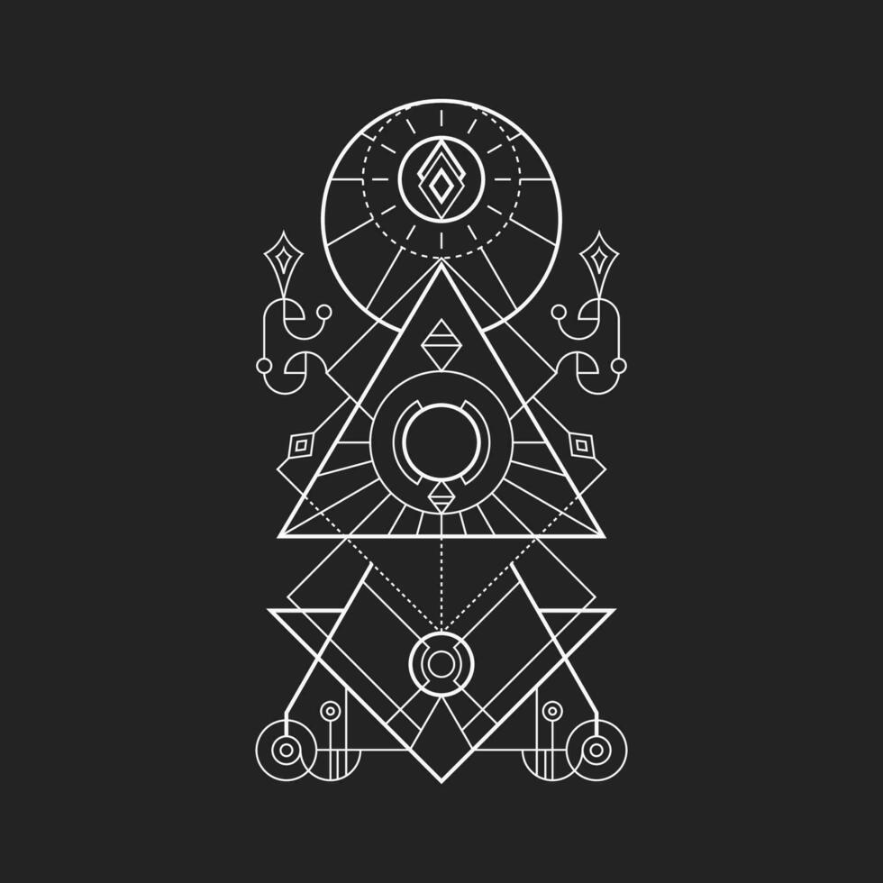 Elegant Triangle Moon Geometry vector