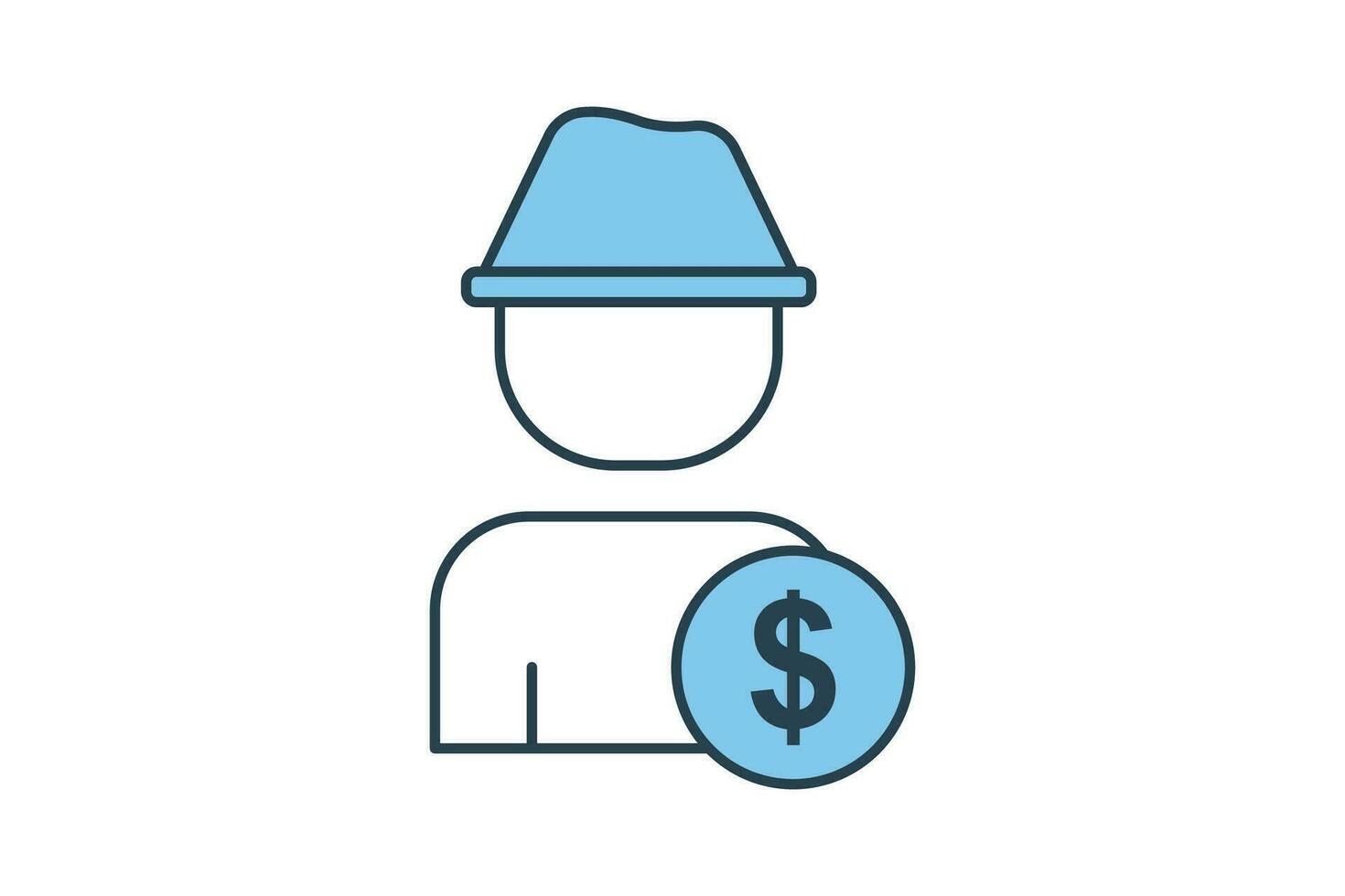 retirement icon. icon related to investments and financial concepts. Flat line icon style. Simple vector design editable