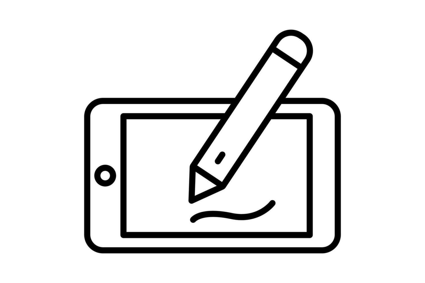 graphic tablet icon. icon related to device, computer technology. line icon style. simple vector design editable