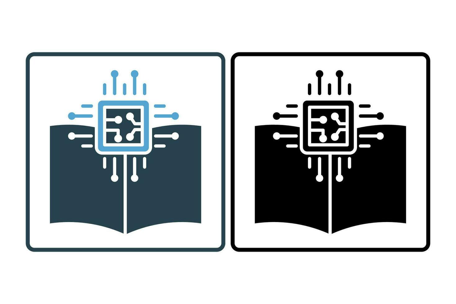 machine learning icon. icon related to device, artificial intelligence. solid icon style. simple vector design editable