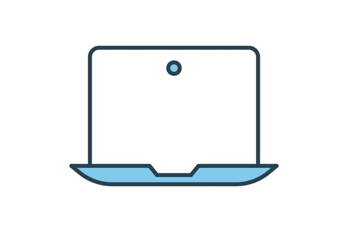device icon. laptop. icon related to device, computer technology. Flat line icon style. Simple vector design editable