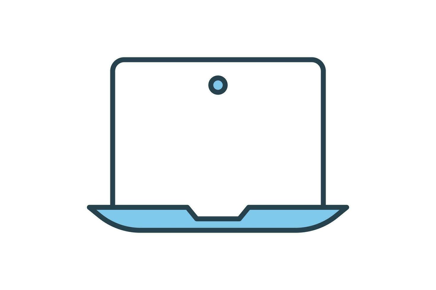 device icon. laptop. icon related to device, computer technology. Flat line icon style. Simple vector design editable