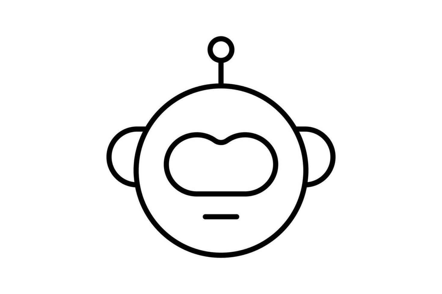 robot head icon. icon related to device, artificial intelligence. line icon style. simple vector design editable
