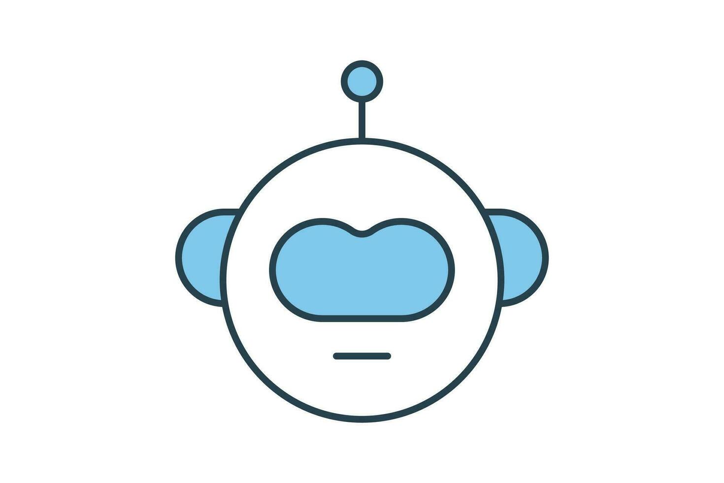 robot head icon. icon related to device, artificial intelligence. flat line icon style. simple vector design editable