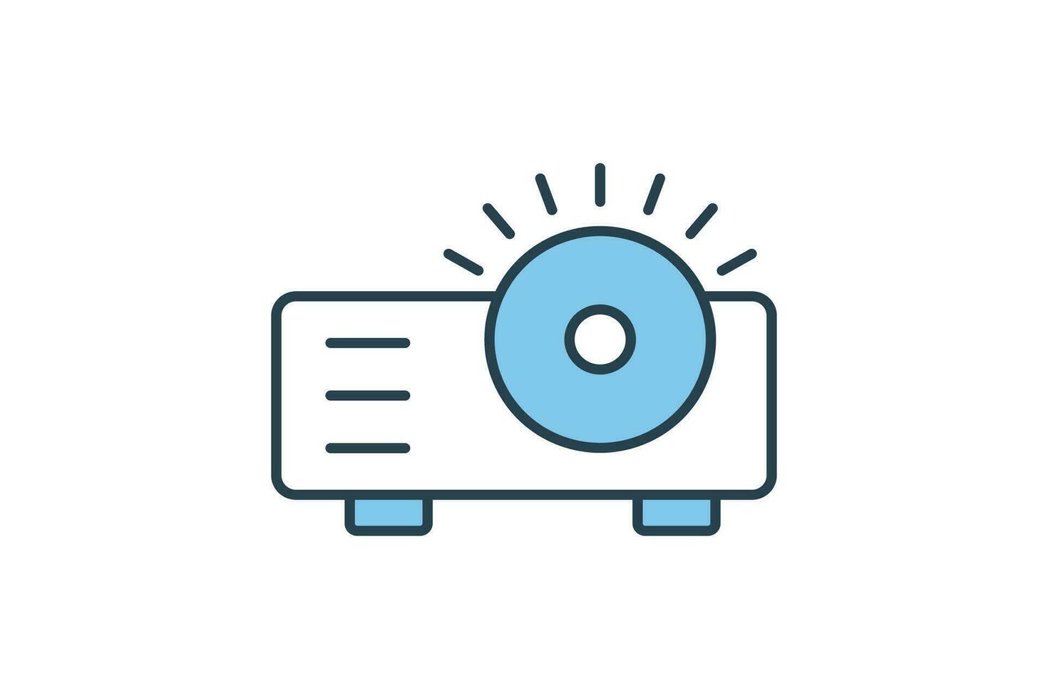 projector icon. icon related to device, computer technology. flat line icon style. simple vector design editable