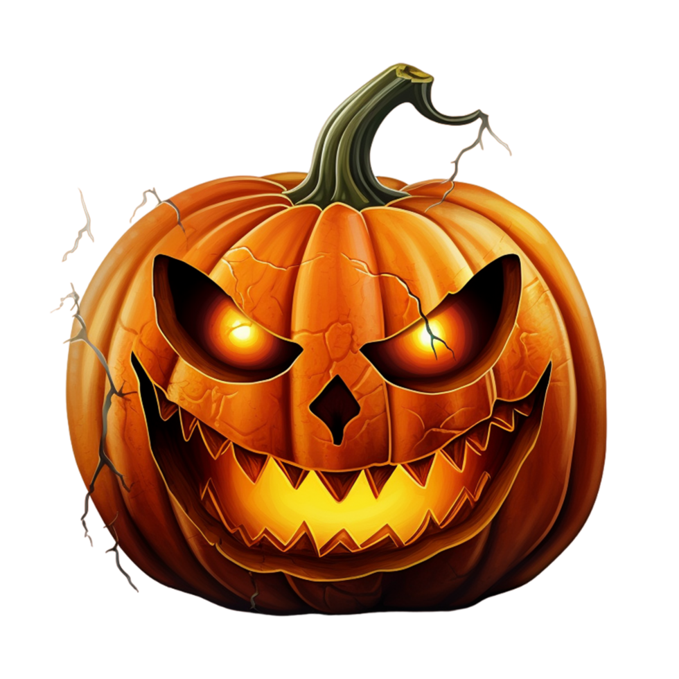 Scary pumpkin halloween Ai Generative png