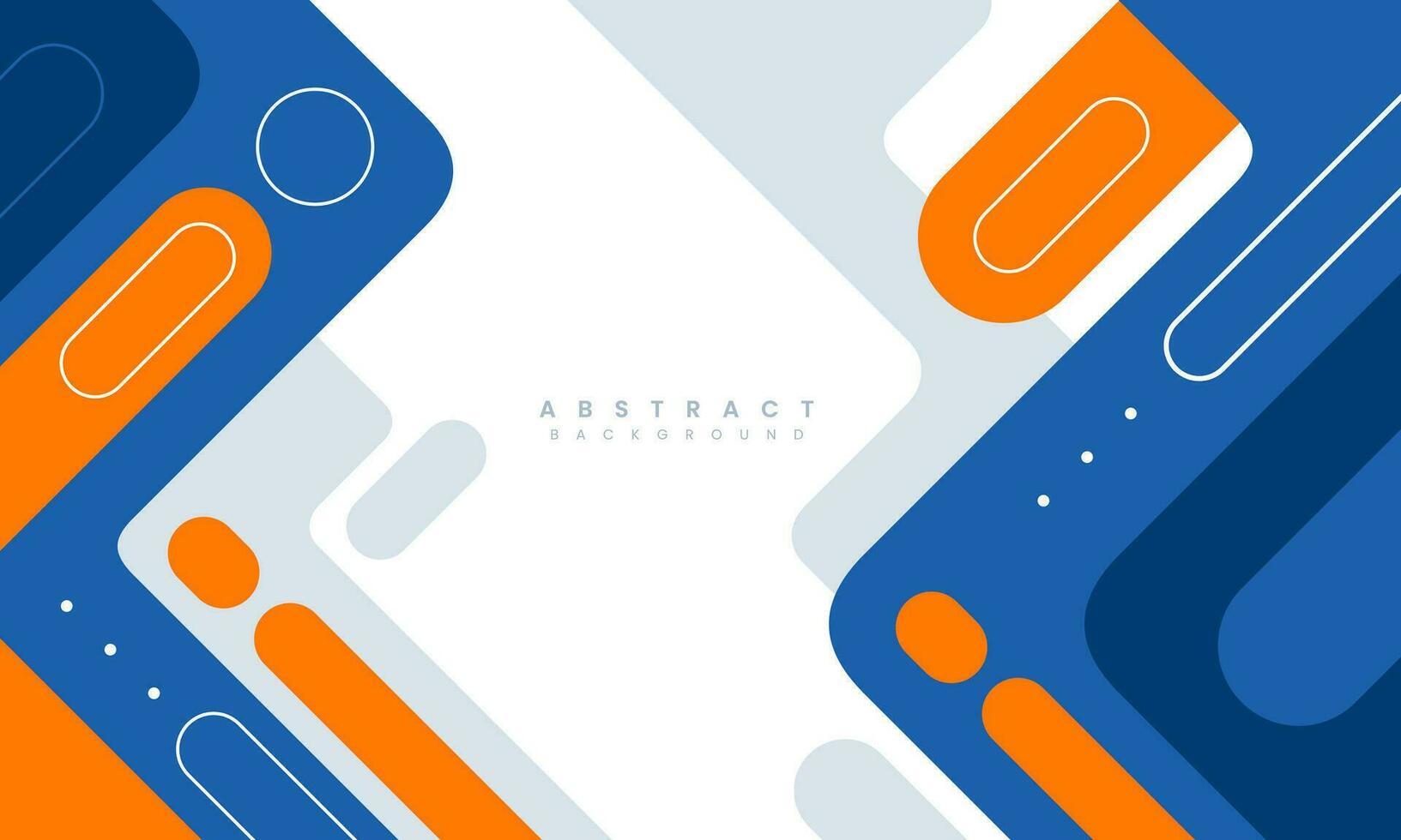 Blue and orange flat geometric background vector