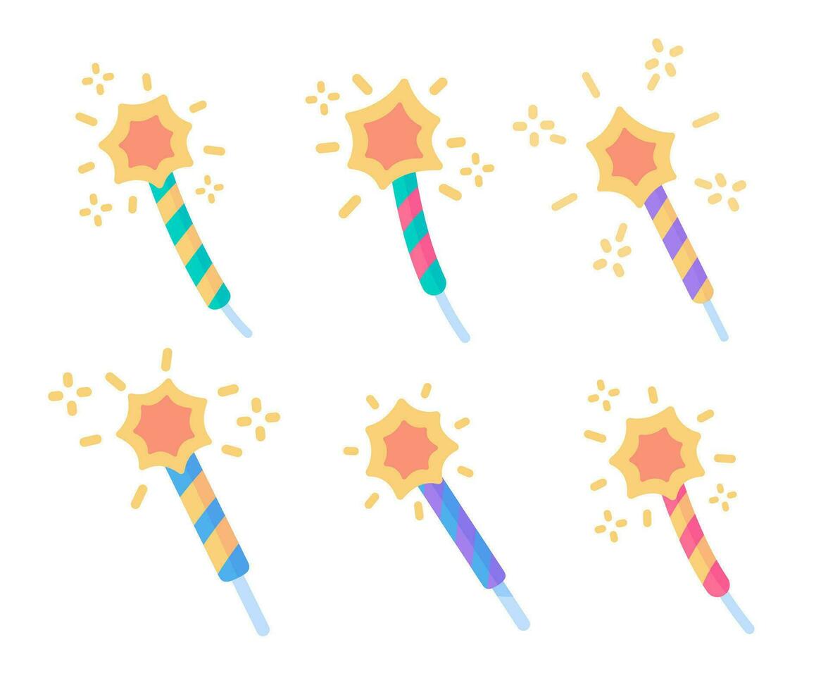 Party sparkler. Colorful stick candles. sparkling birthday party celebration vector