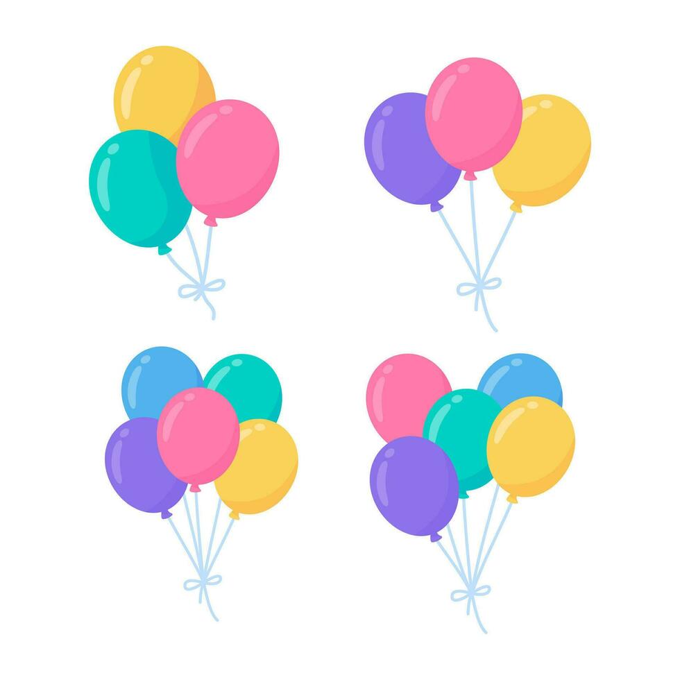 Party balloons. colorful balloons For decorating birthday parties vector