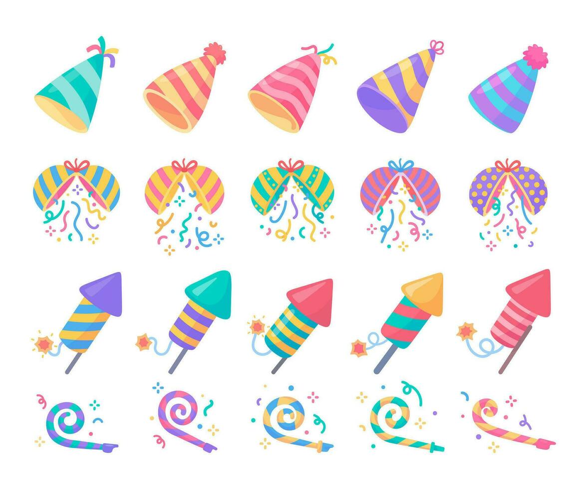 Elements in a birthday party. A fun party for children on the festival day. vector