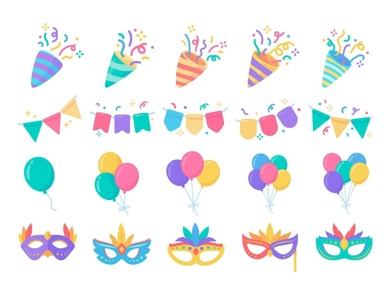 Elements in a birthday party. A fun party for children on the festival day. vector