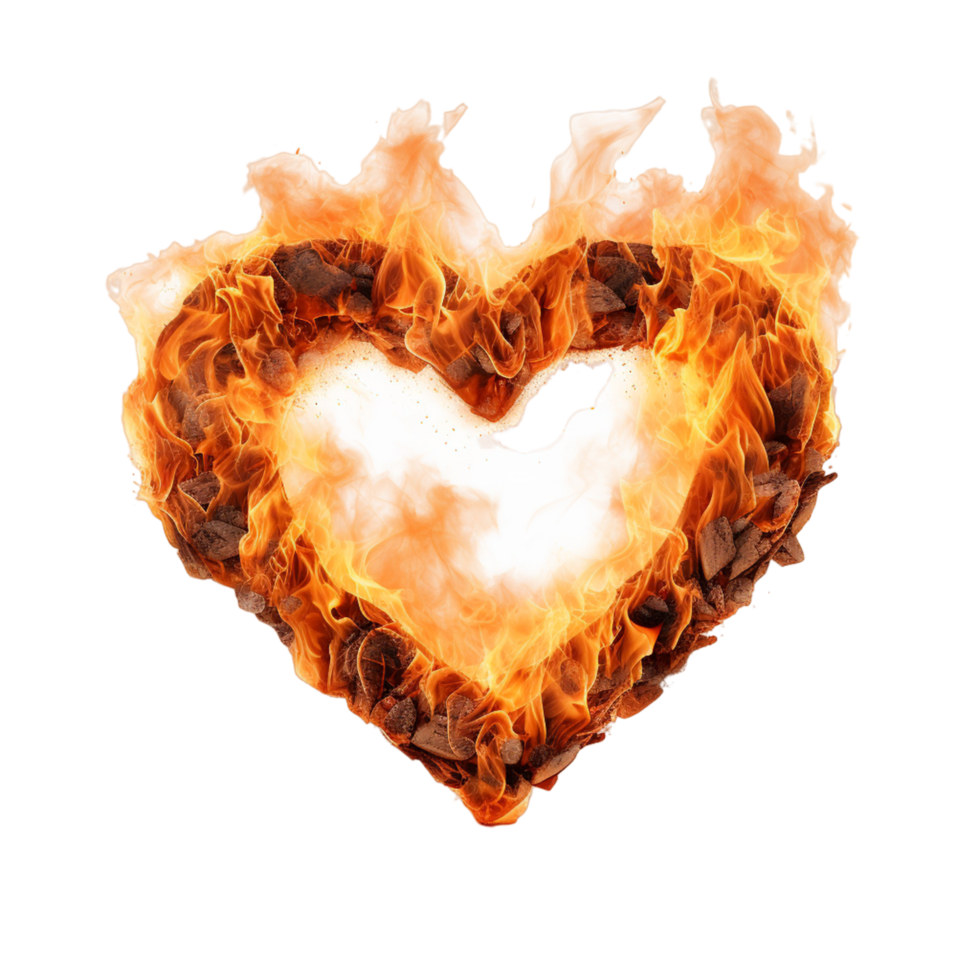 Heart Fire Flame Ai Generative png