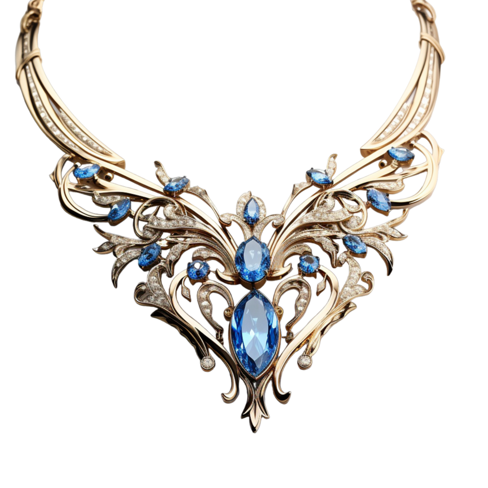 Jewelry Gold Topaz Necklace Texture Ai Generative png
