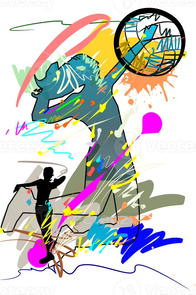 lady hit  volleyball sport art strokes style png