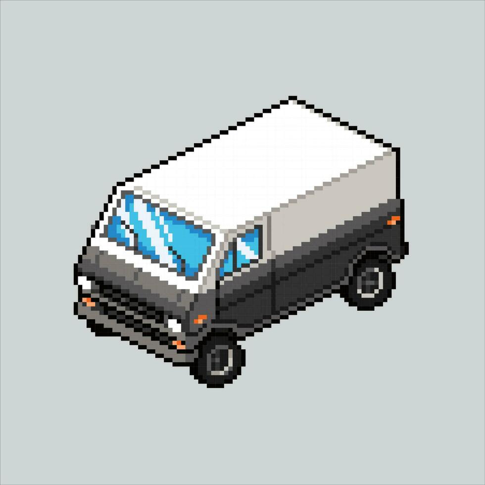 Pixel art illustration Van. Pixelated Van. Van Vehicle pixelated for the pixel art game and icon for website and video game. old school retro. vector