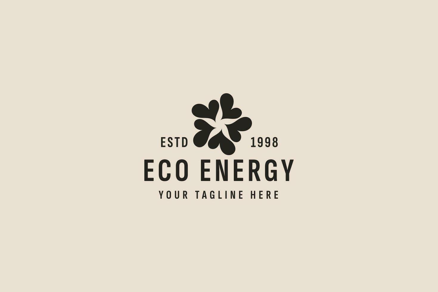 vintage style eco friendly energy logo vector icon illustration