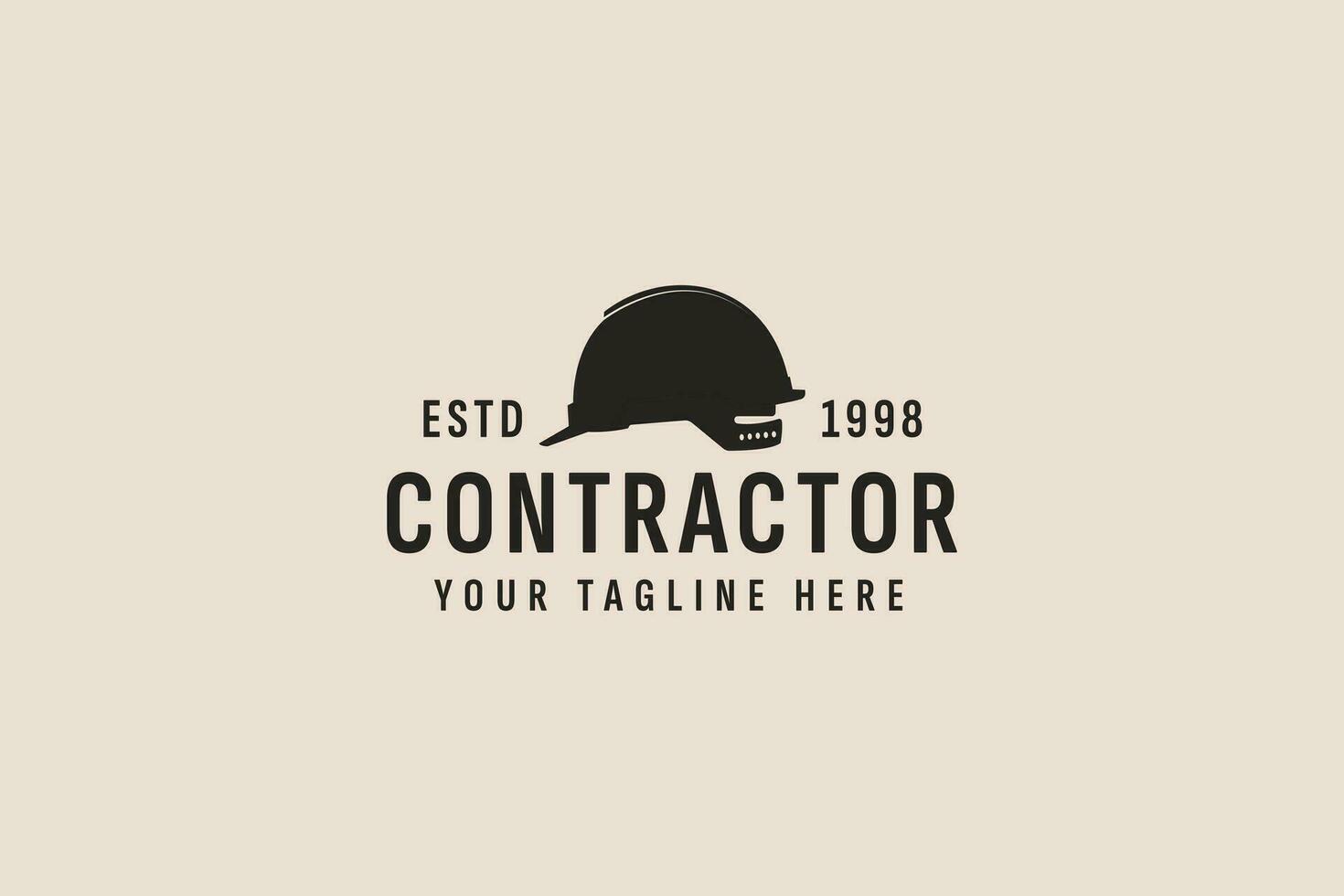 vintage style contractor logo vector icon illustration