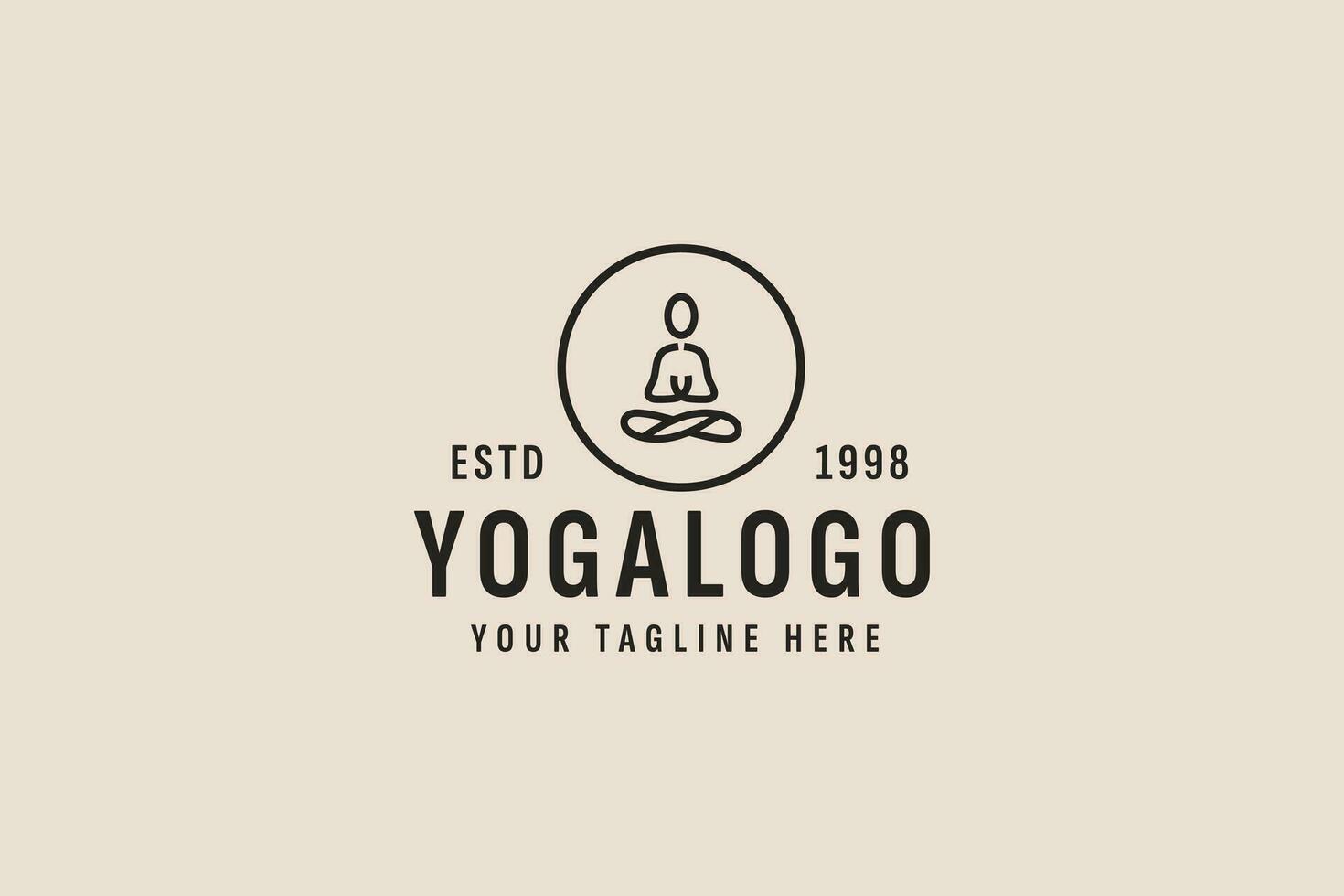 Clásico estilo yoga logo vector icono ilustración