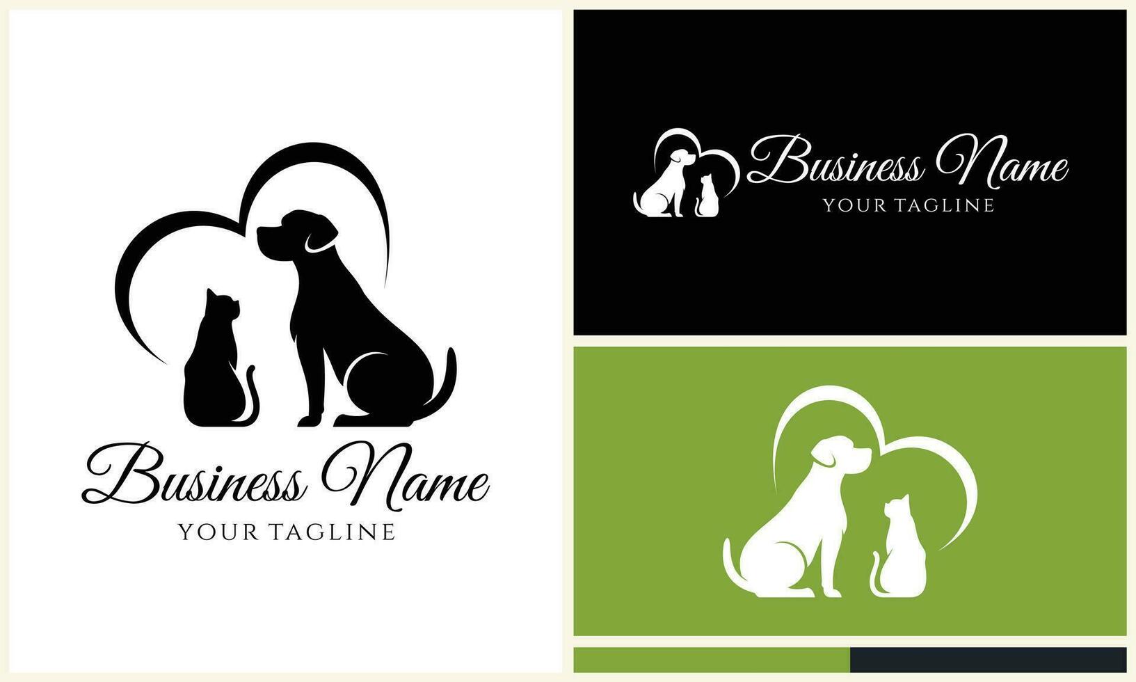 dog cat love paw template vector