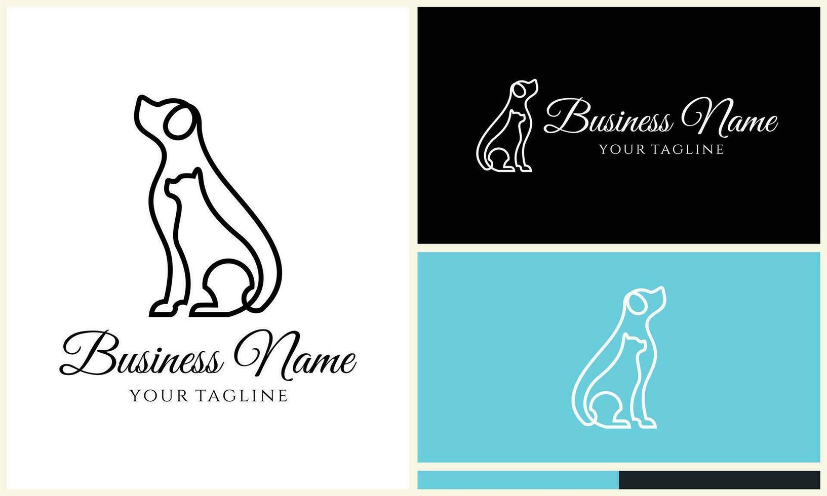 dog cat love paw template vector