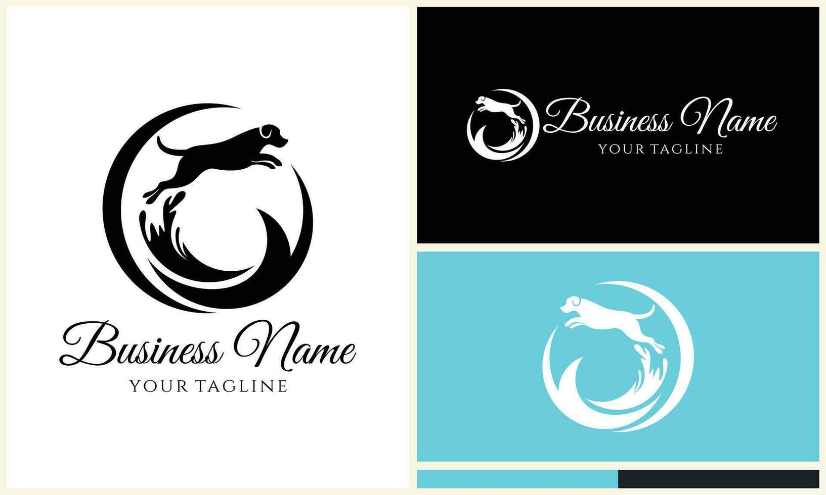 dog and water logo template vector