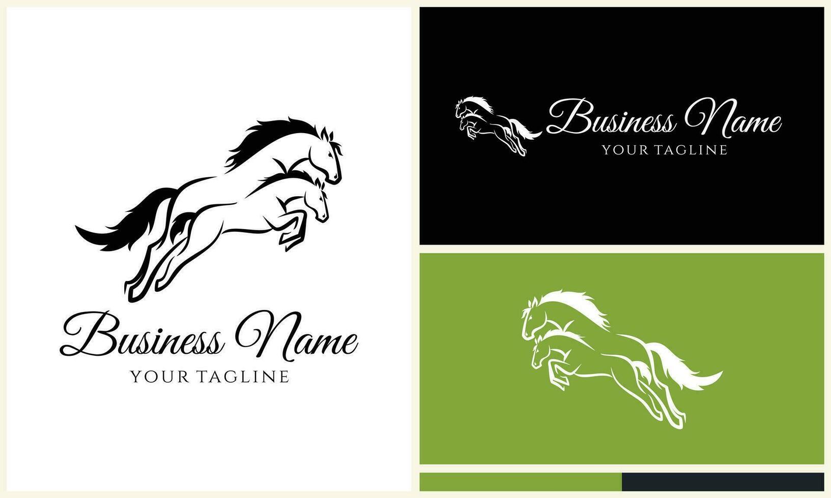 horse and foal logo template vector