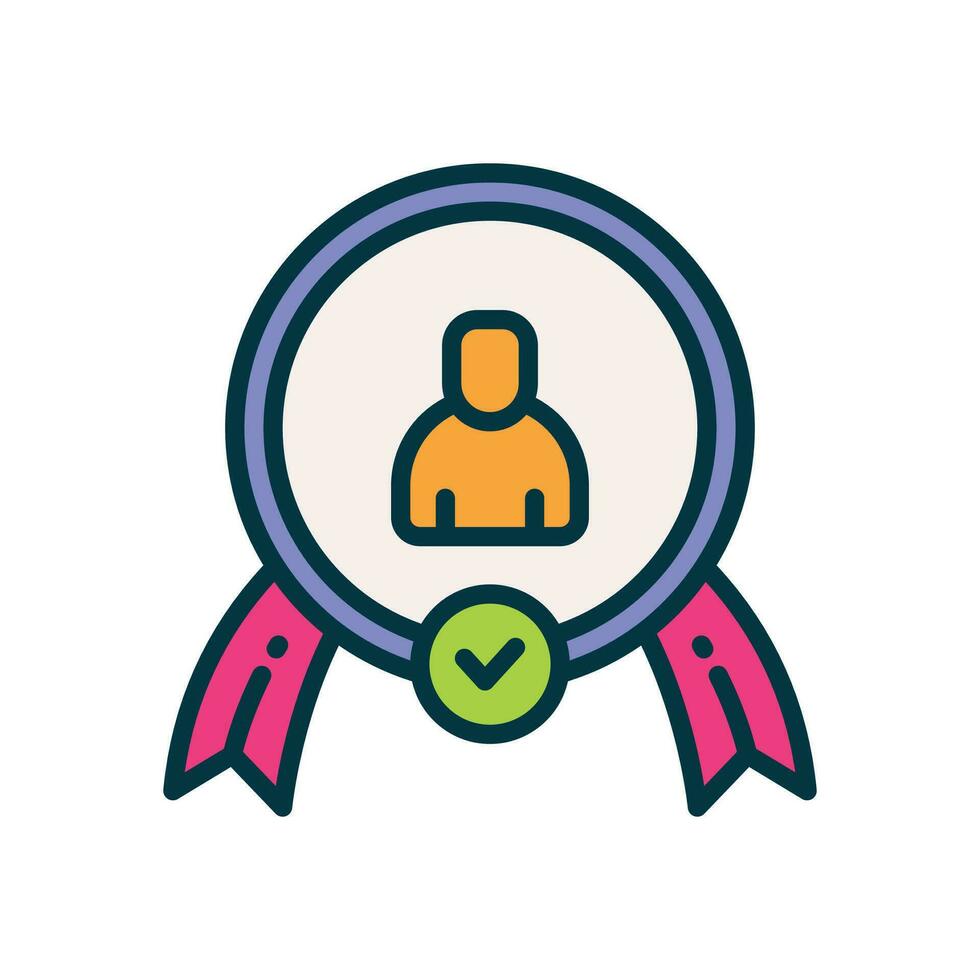 medal fille color icon. vector icon for your website, mobile, presentation, and logo design.