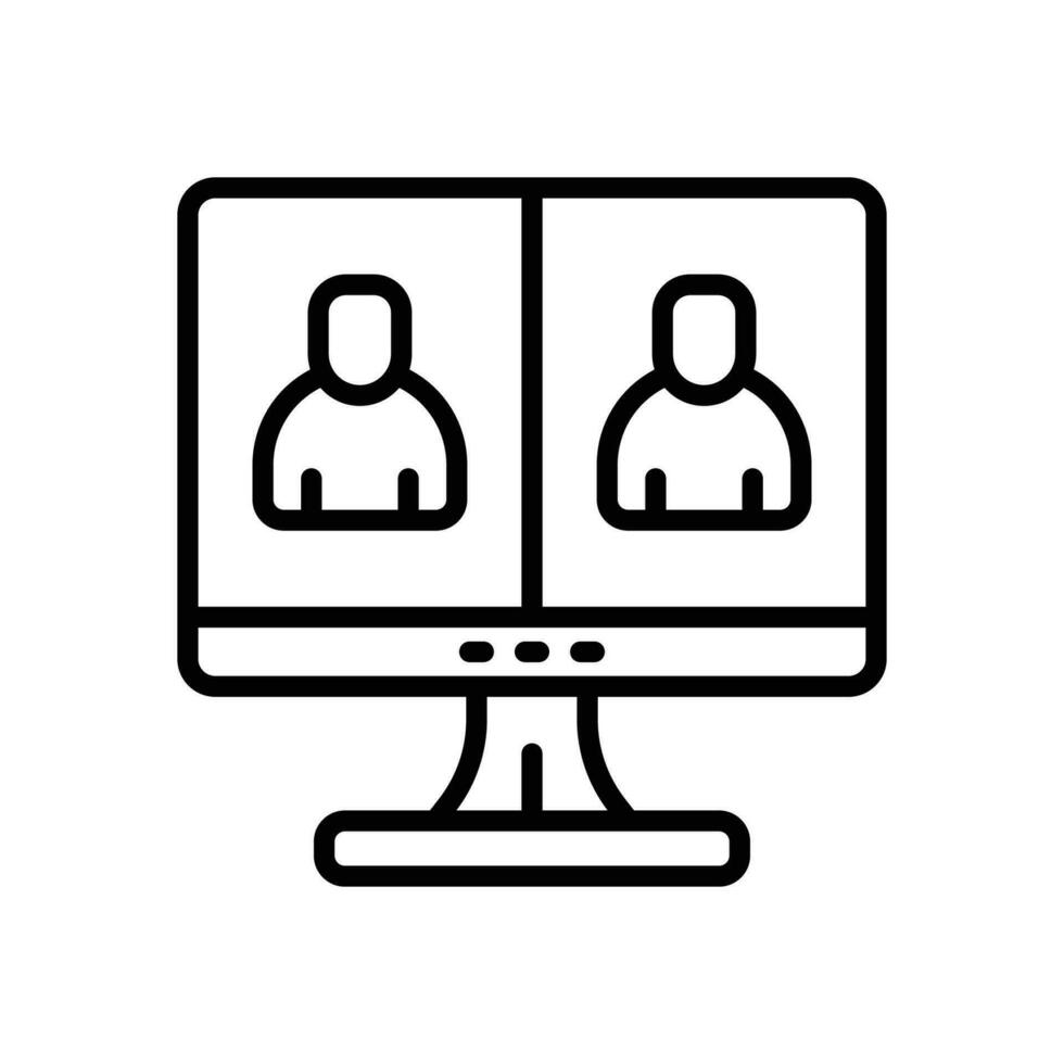 online interview line icon. vector icon for your website, mobile, presentation, and logo design.