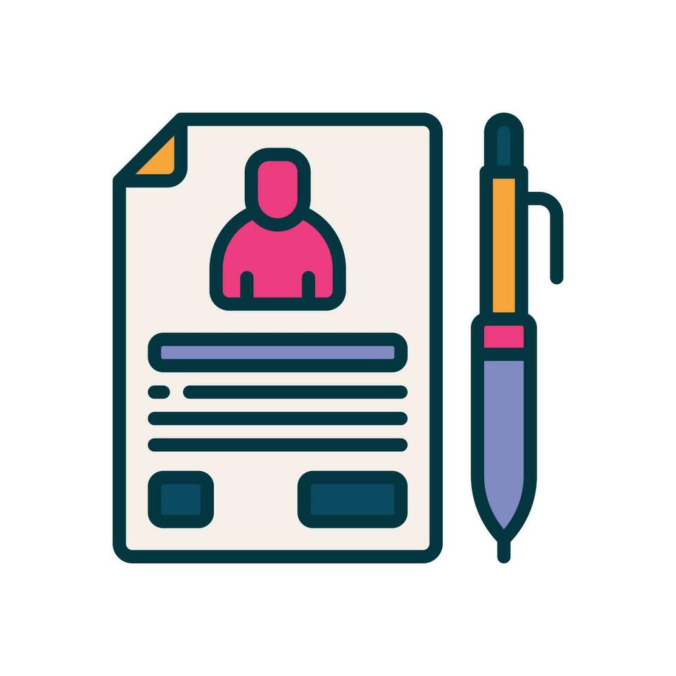 contract fille color icon. vector icon for your website, mobile, presentation, and logo design.