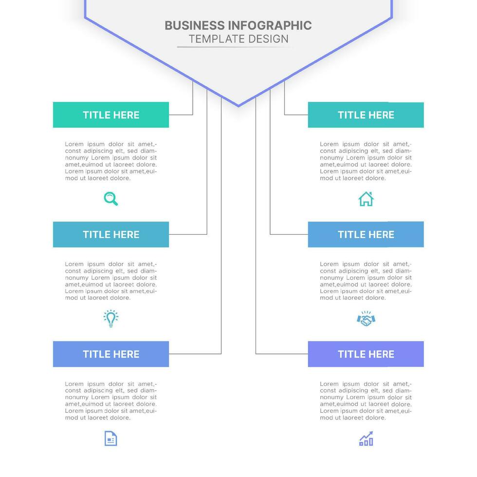 Modern Infographic Design Template with Six Options vector