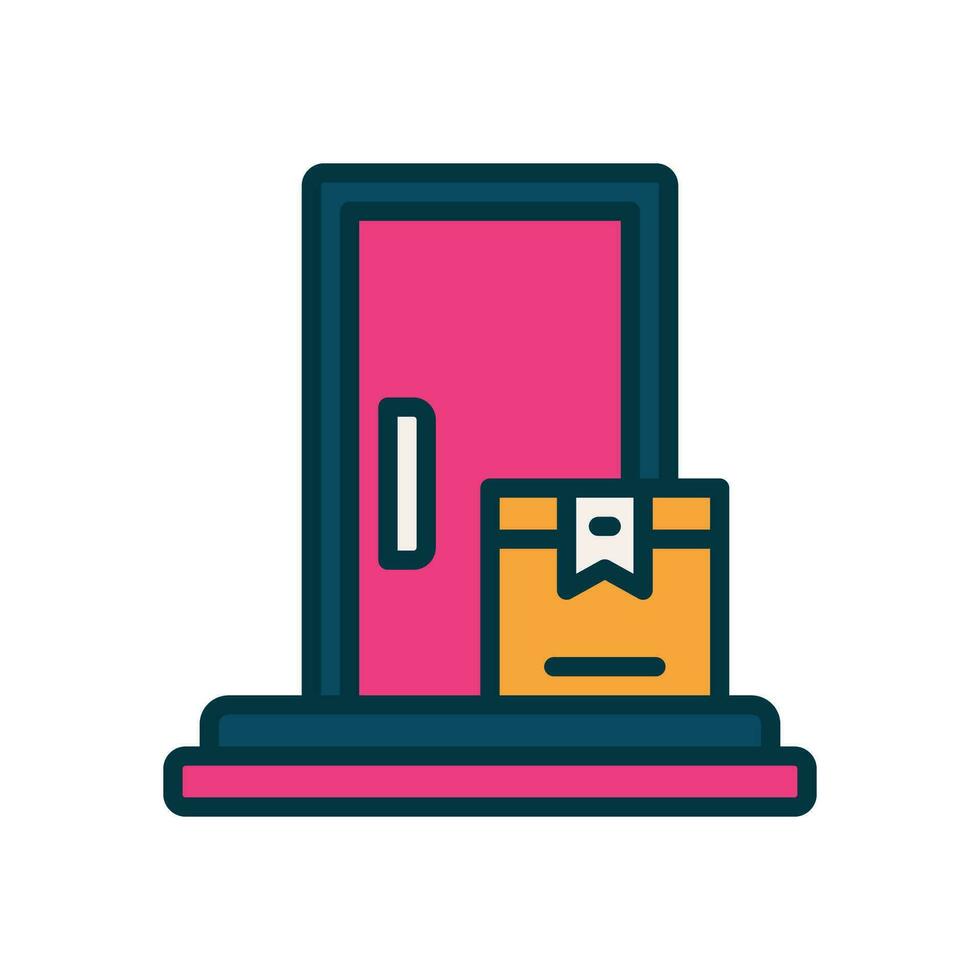 door delivery filled color icon. vector icon for your website, mobile, presentation, and logo design.