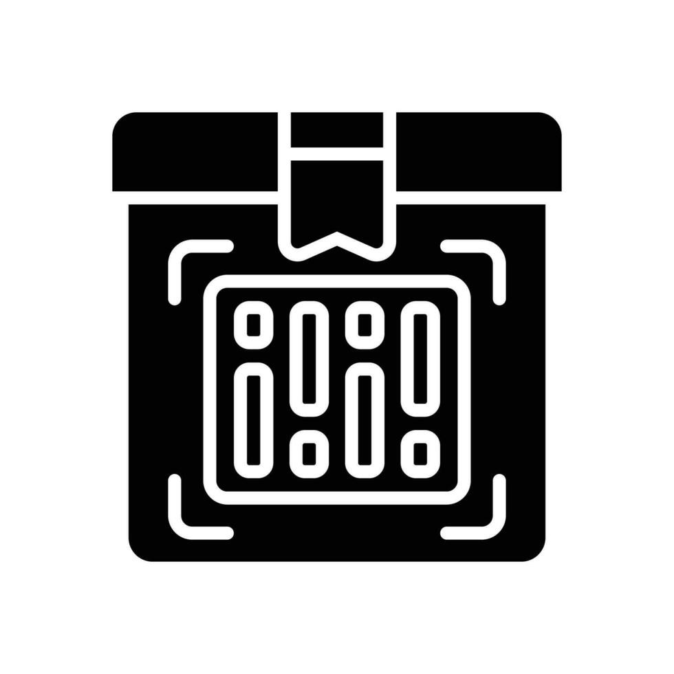 barcode box glyph icon. vector icon for your website, mobile, presentation, and logo design.