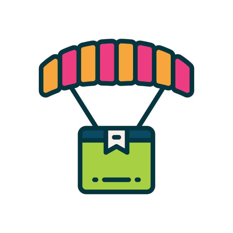 parachute delivery filled color icon. vector icon for your website, mobile, presentation, and logo design.