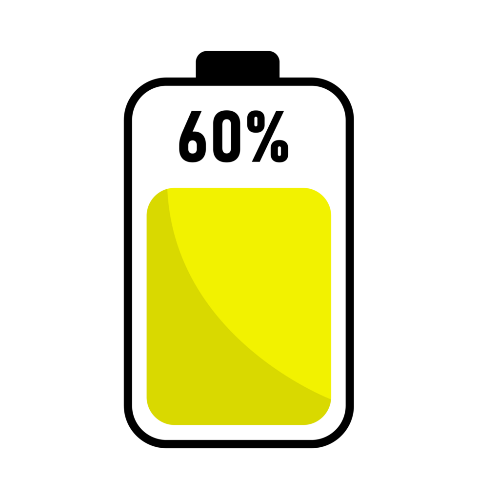 Battery 60 Percent Charged Indicator Icon png