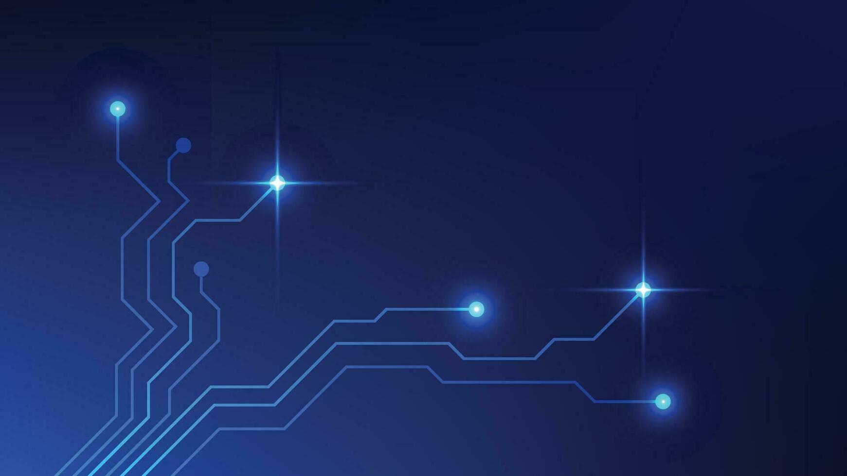 Hi tech digital circuit board. AI pad and electrical lines connected on blue lighting background. futuristic technology design element concept vector
