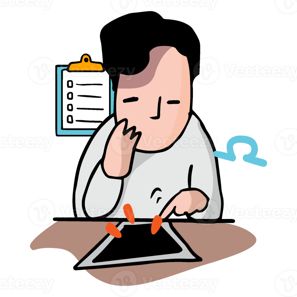 man working development operation with computer smart phone and pad png